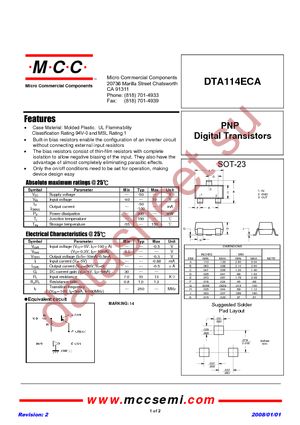 DTA114ECA-TP datasheet  